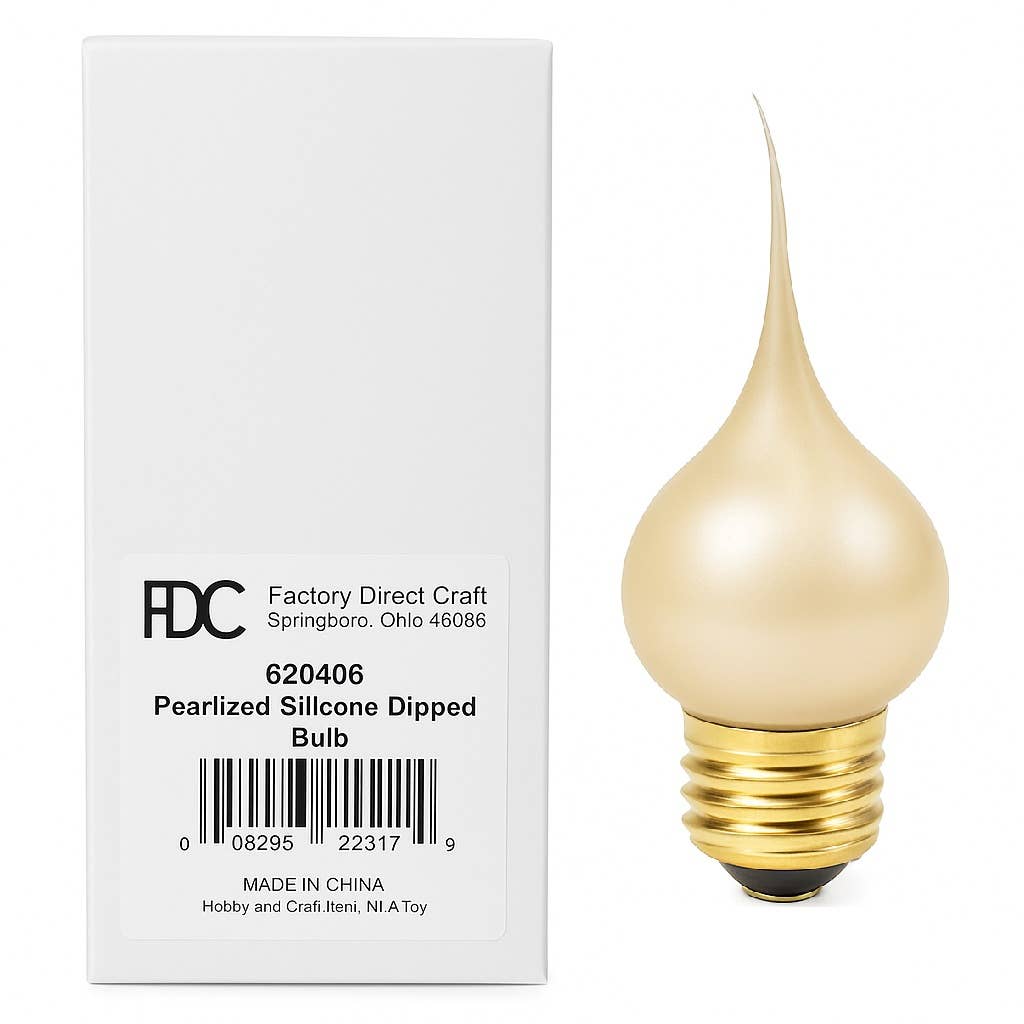 Factory Direct Craft - Wholesale Light Bulb/Puck - Pearlized Silicone Dipped Standard Flame Bulb4