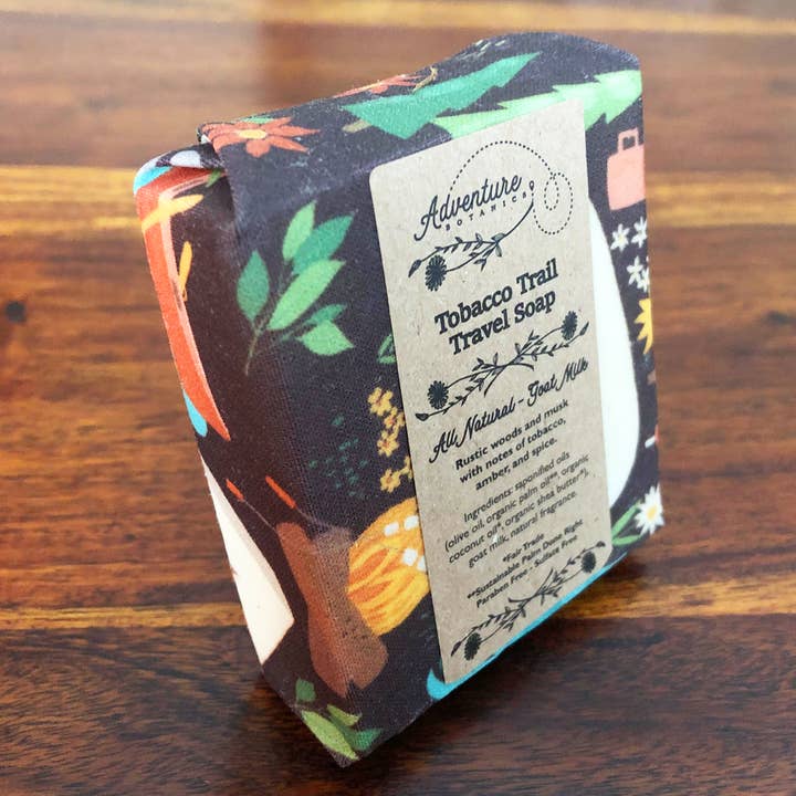 Adventure Botanics - Wholesale Bar Soap - Beeswax Wrapped Big Bar Travel Soap - Tobacco Trail1