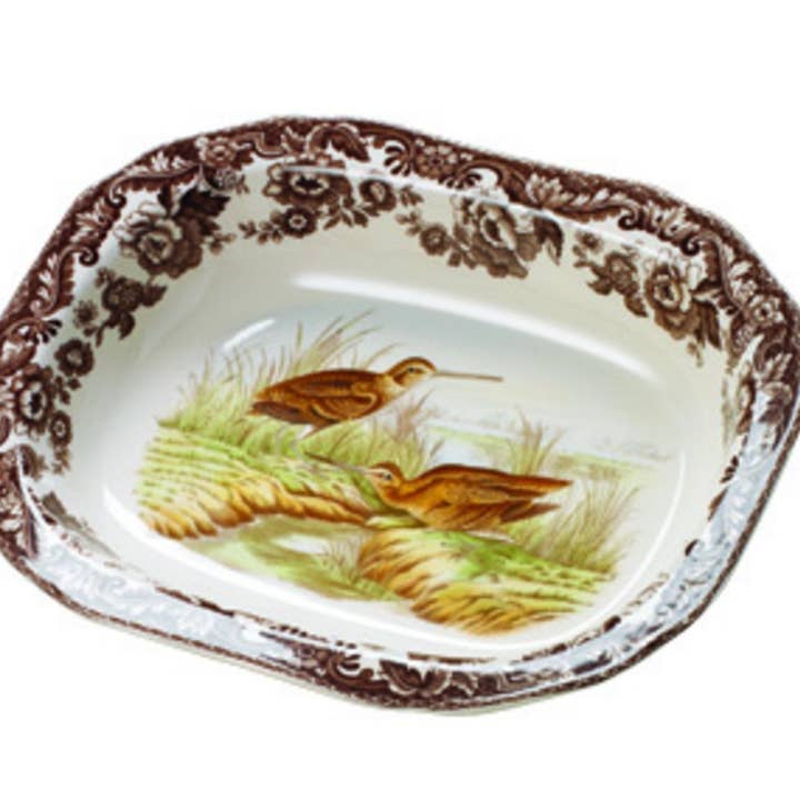 Spode Woodland Open Vegetable Dish 9.5 inch (Snipe) for wholesale by Portmeirion, Spode, Pimpernel, Nacthmann, Wrendale Designs
