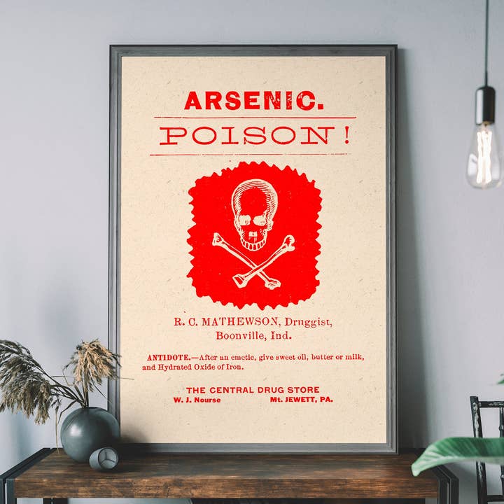 Vintage Poison Poster Red Print for wholesale by Ink & Drop