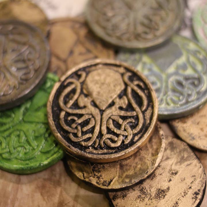 Kutuleras - Wholesale Keepsake Coin/Token - Kraken coin, handmade token, handpainted role playing gift9
