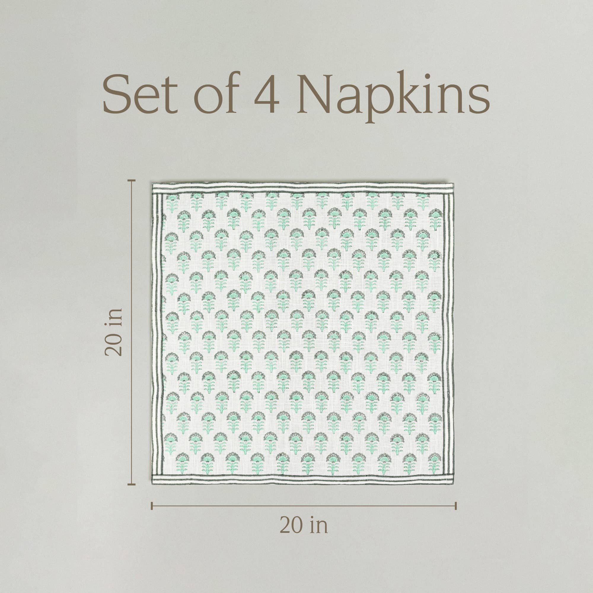 over&back - Wholesale Dinner & Cloth Napkin - Artisan Hand-Blocked Cloth Napkins – 100% Cotton – Set of 4 23