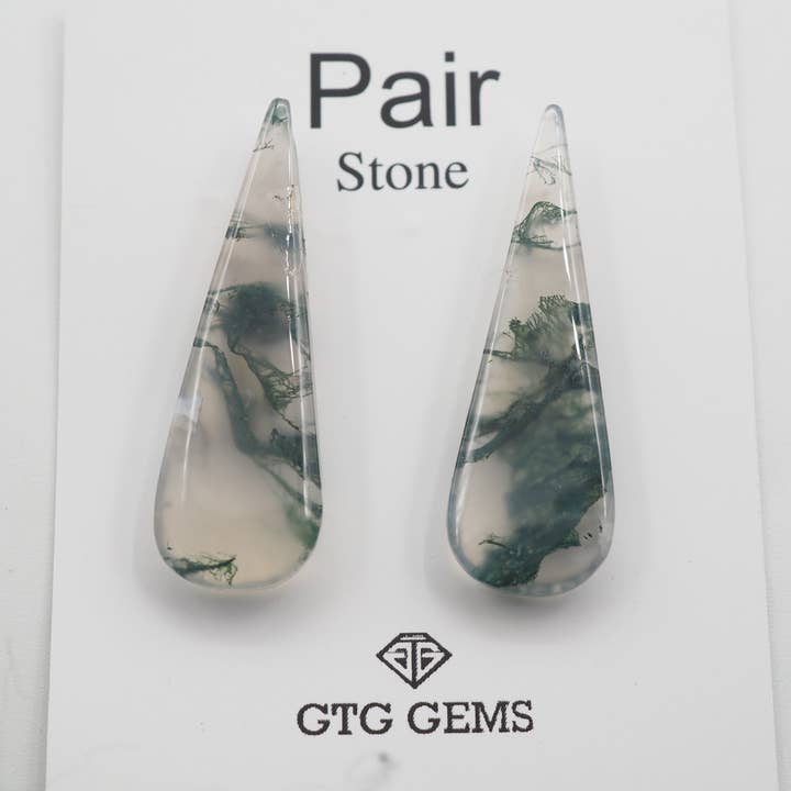 Táxis Ágata Natural de Musgo 36x11.50mm por atacado de GTG Gems Corp
