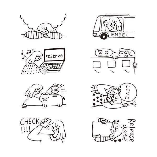 「FUNJI」In Japan - Wholesale Rubber/Decorative Stamp - MIDORI Paintable Rotating Stamp Everyday Life2