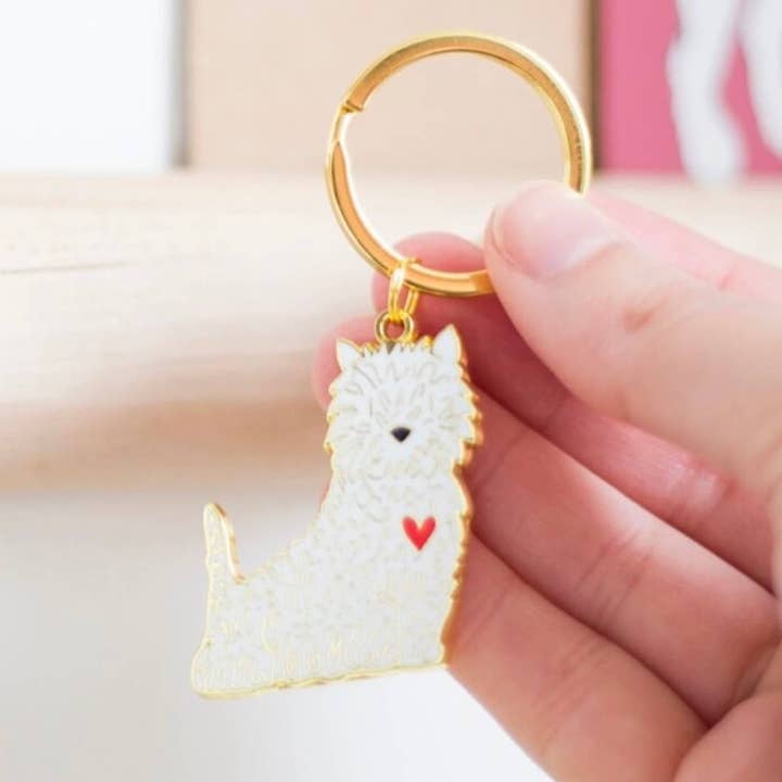 West Highland White Terrier - Enamel Key Ring for wholesale by Ren and Thread
