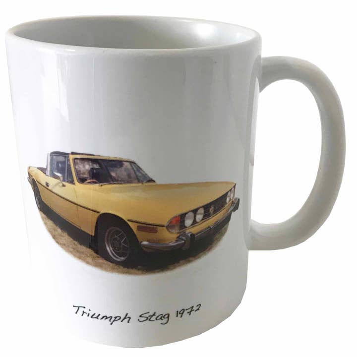 Triumph Stag 1972 - 11oz Printed Ceramic Mug for wholesale by Witherden's Workshop