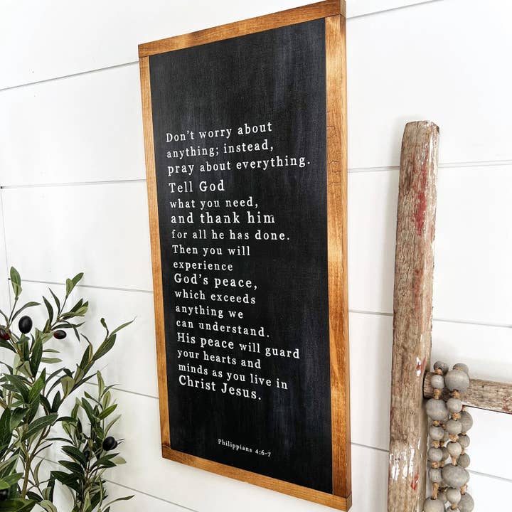 WillowBee Signs & Designs - Vendita all'ingrosso Cartelli - Versetto della Bibbia - Filippesi 4:6-7