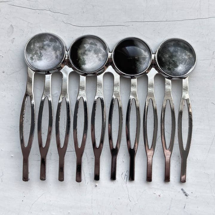 Phases of the Moon Hair Comb for wholesale by Yugen Handmade