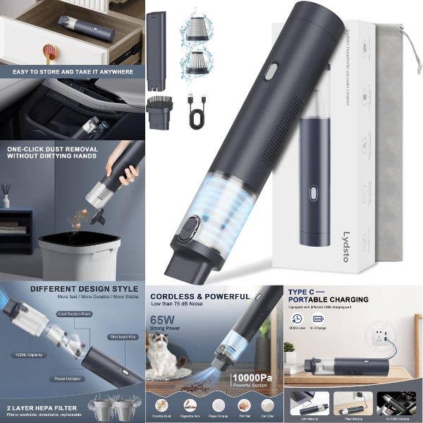 St. Louis Wholesale LLC - Wholesale Vacuum Cleaner - Lydosto -CTR Handheld Vacuum Cleaner - USB Charging0