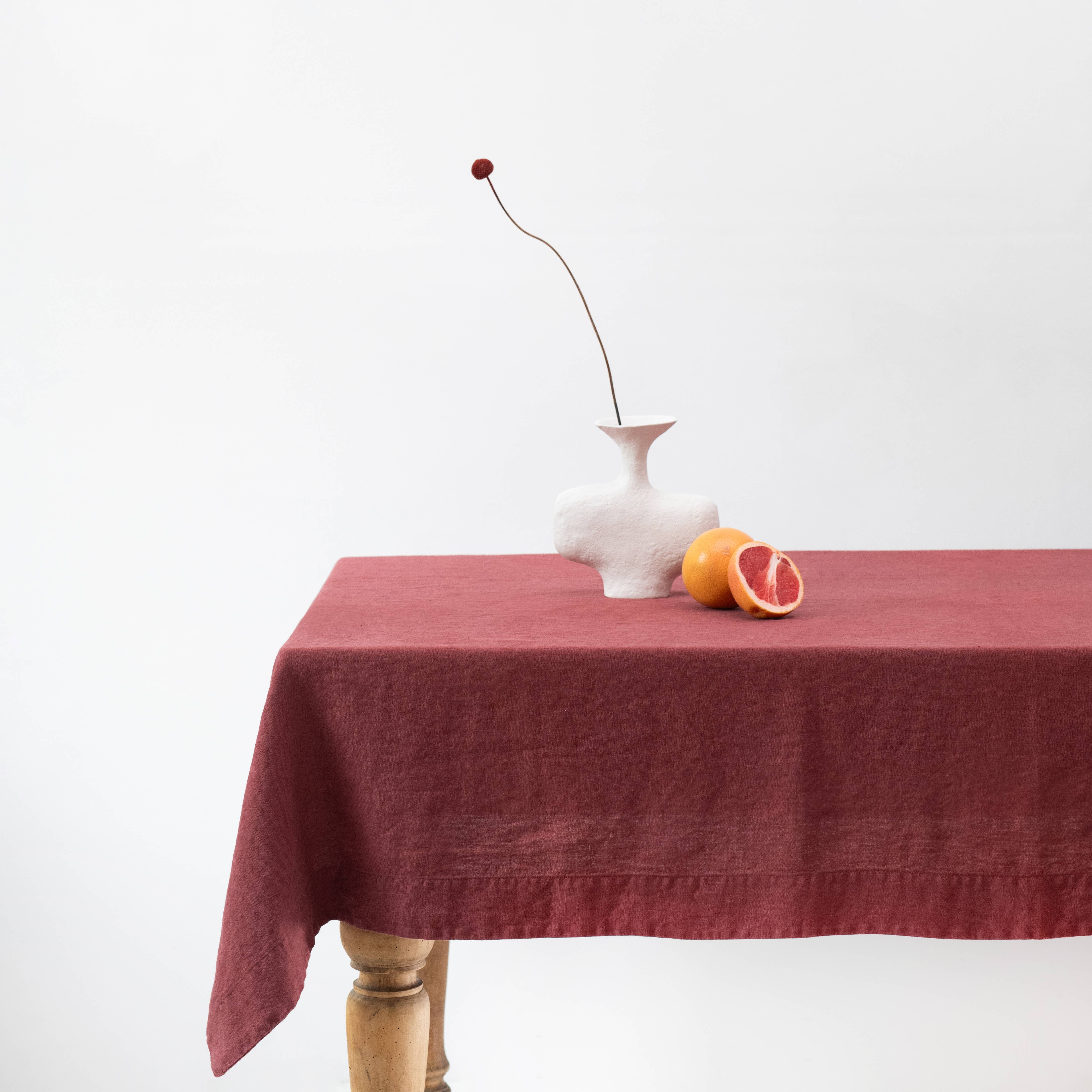 Linen Tales (We cover U.S. import duties) - Wholesale Tablecloth - Marsala Linen Tablecloth2