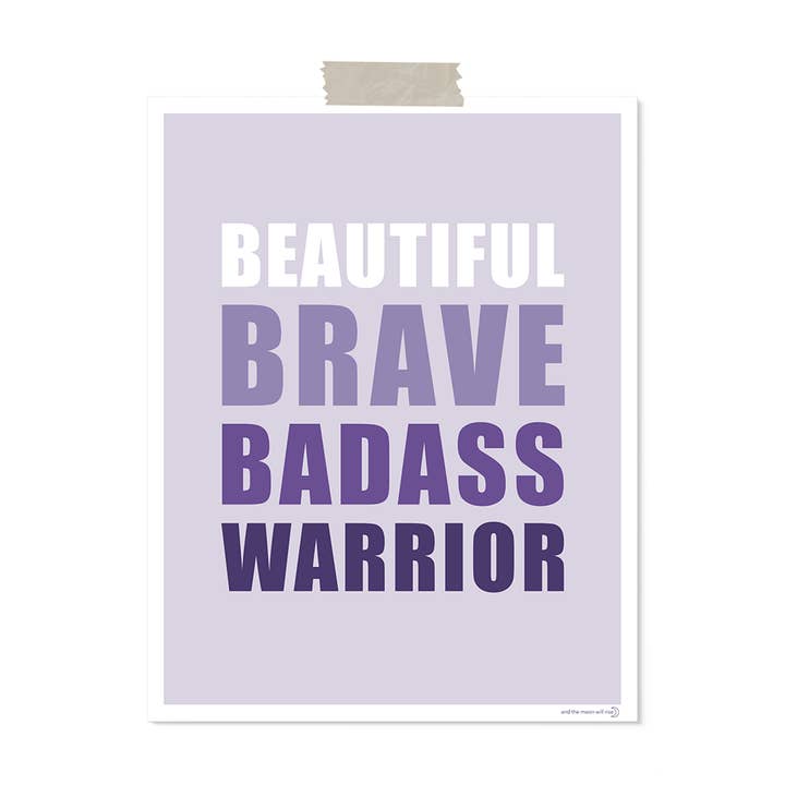 Badass warrior: 11x14 print for wholesale by and the moon will rise