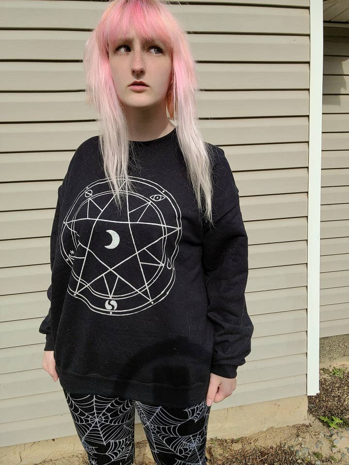 Magic Circle Crewneck Sweatshirt - Goth, Witchy, Pagan for wholesale by Gesshoku