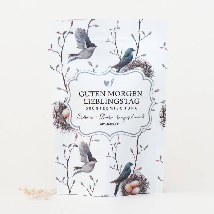 “Good morning favorite day” tea bags for wholesale by Bake Affair GmbH