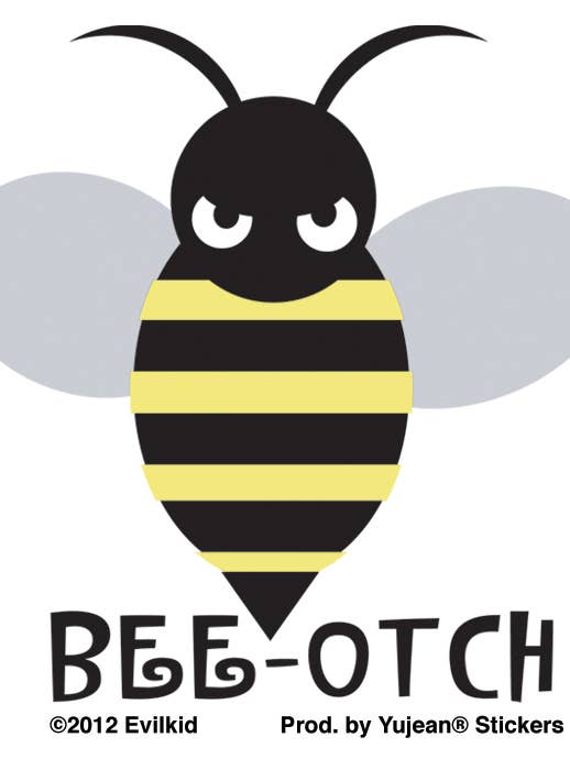 Mini Bee-otch Sticker In/out Door, Pack of 25-JA541 for wholesale by Yujean