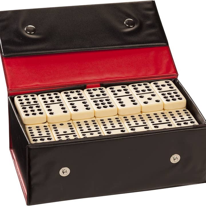 Wood Expressions – Engroshandel Dominobrikker – Dobbelt tolv dominoer - elfenbenfarvede fliser, tyk størrelse5