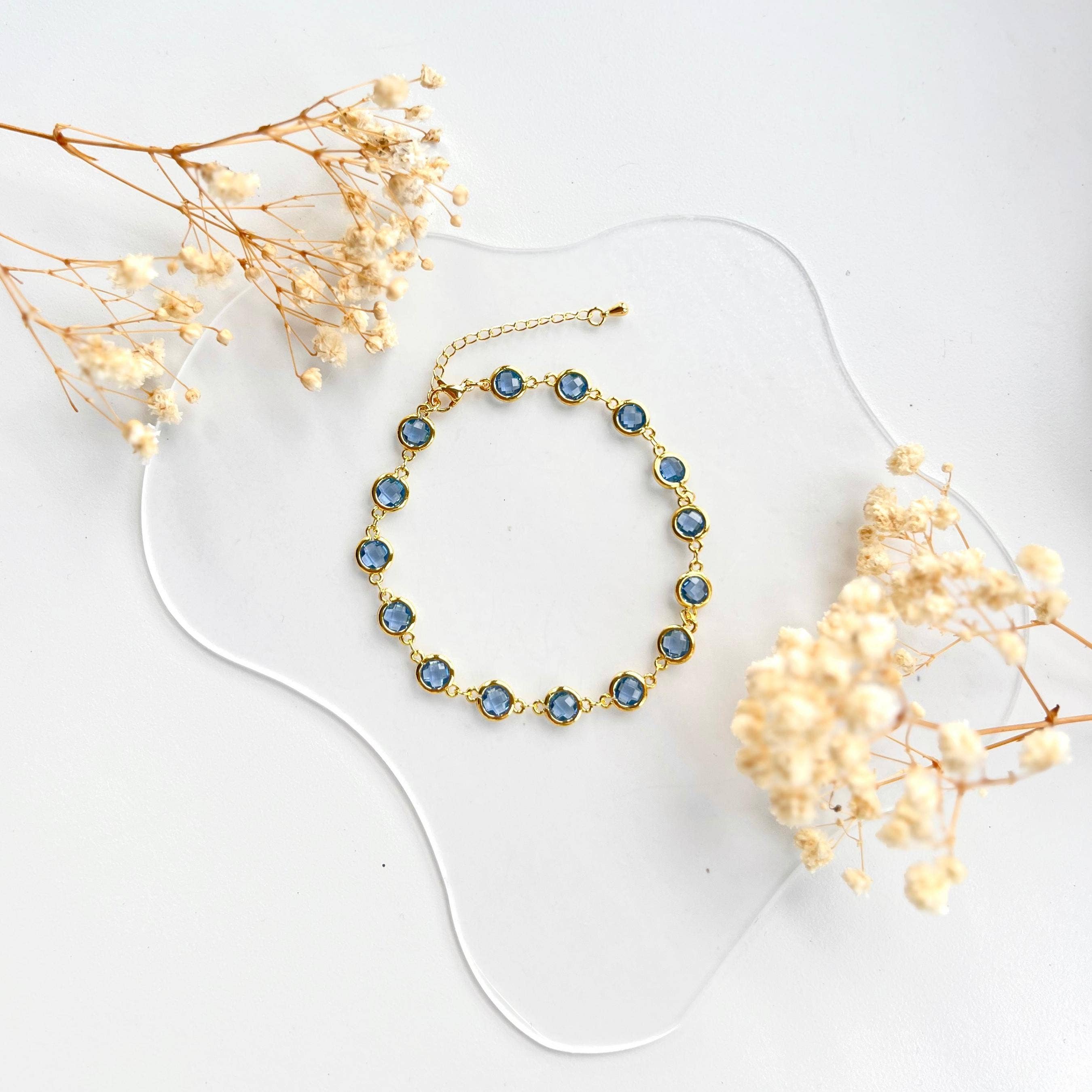 Rossie Jewellery – wholesale Charm/dangle bracelet – Gold Filled Crystal Topaz Charm Beaded Bracelet1