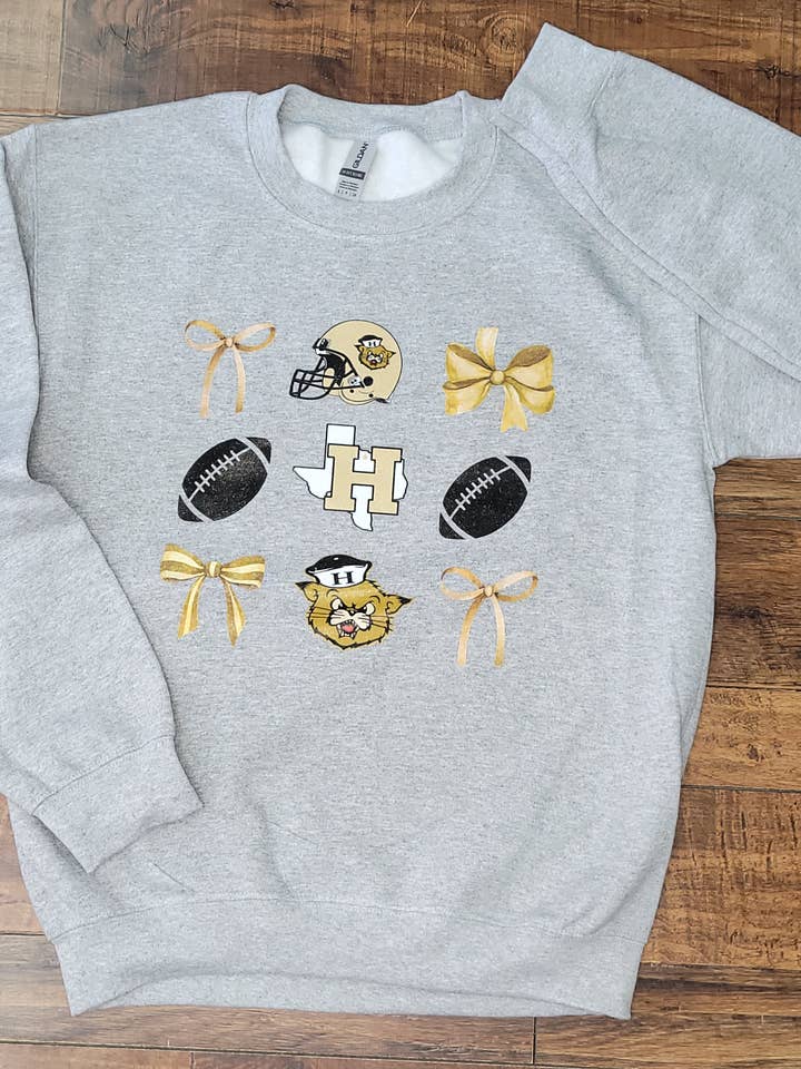 Multi Coquette Bow Texas H Graphic T-Shirt for wholesale by Ranch Swag