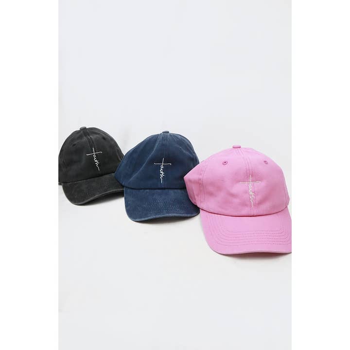 Love and Repeat - Wholesale Baseball Cap - Women's - Faith Embroidered Washed Baseball Cap6