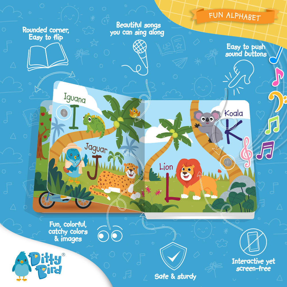 Ditty Bird - Wholesale Baby & Toddler Book (0-2) - Fun Alphabet | ABC Song | Ditty Bird Baby Sound Book USB-C2