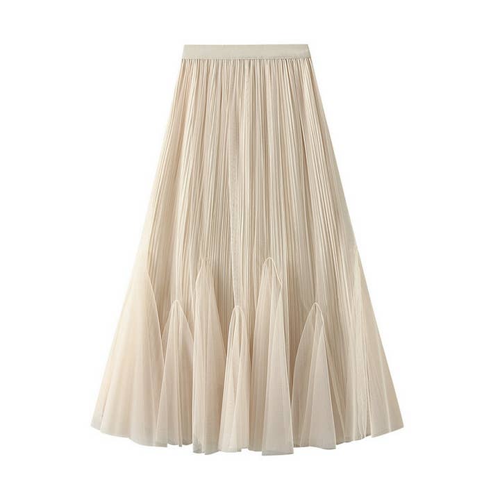 Vintage Tulle A-Line Flared Fishtail Skirt_CWBMS0372 for wholesale by ACCITY