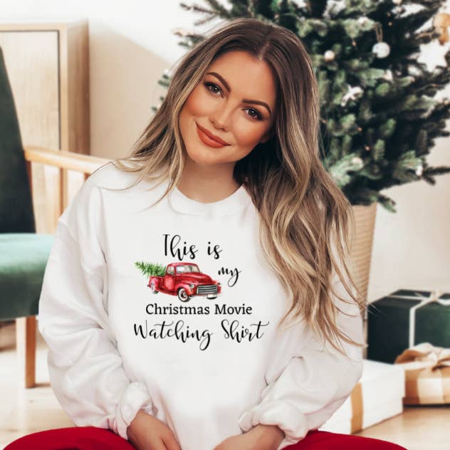 Christmas Movie Watching shirt for wholesale by Gisely's Kreations