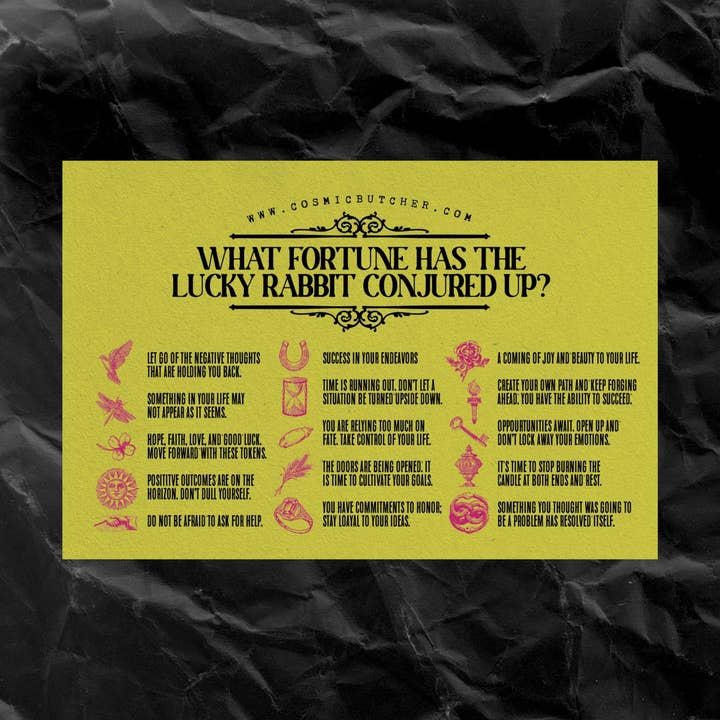 Cosmic Butcher - Wholesale Tarot/Oracle Card - FORTUNES OF MYSTERY Rabbit Scratch Off Fortune Card3