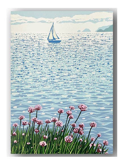 NC059 Sea Pinks - Hazel McNab for wholesale by Cardiau Nico Cards