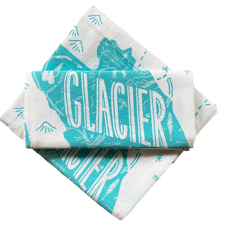 Torchon pour le parc national des Glaciers pour la vente par Noteworthy Paper & Press
