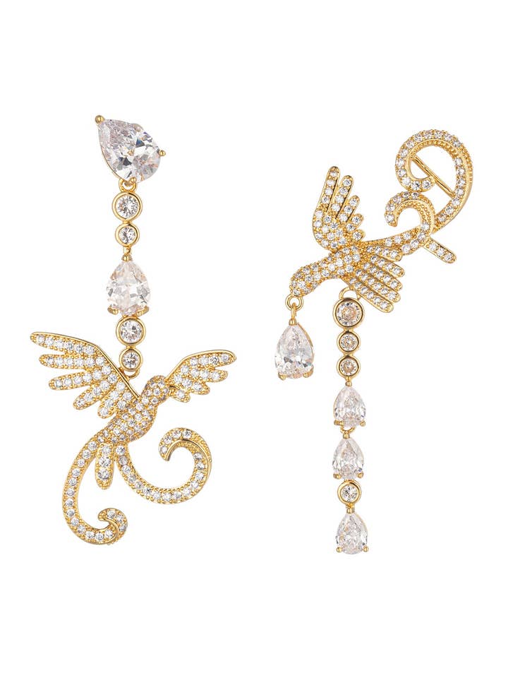 Birdie 18K Dangle Earrings for wholesale by Eye Candy Los Angeles