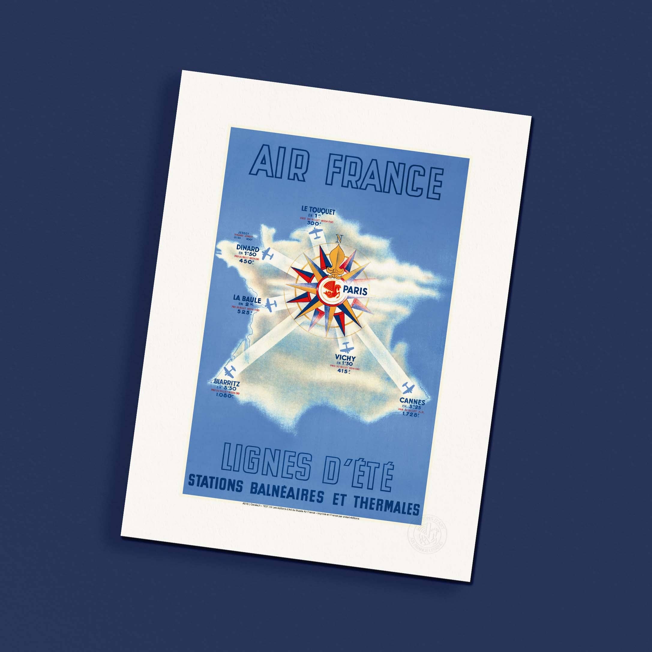 Oneart – Großhandel Poster – Air France Plakat / Sommerlinien / Stationen - AFL00162