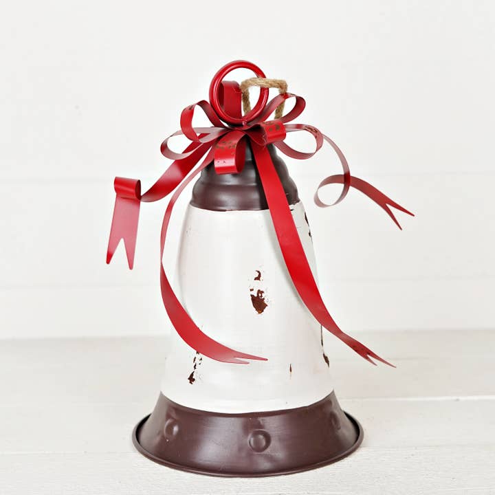 M9966- Aged Finish Metal Jumbo Bell-Cream(9inWx16inH) for wholesale by Impressive Enterprises, Inc.