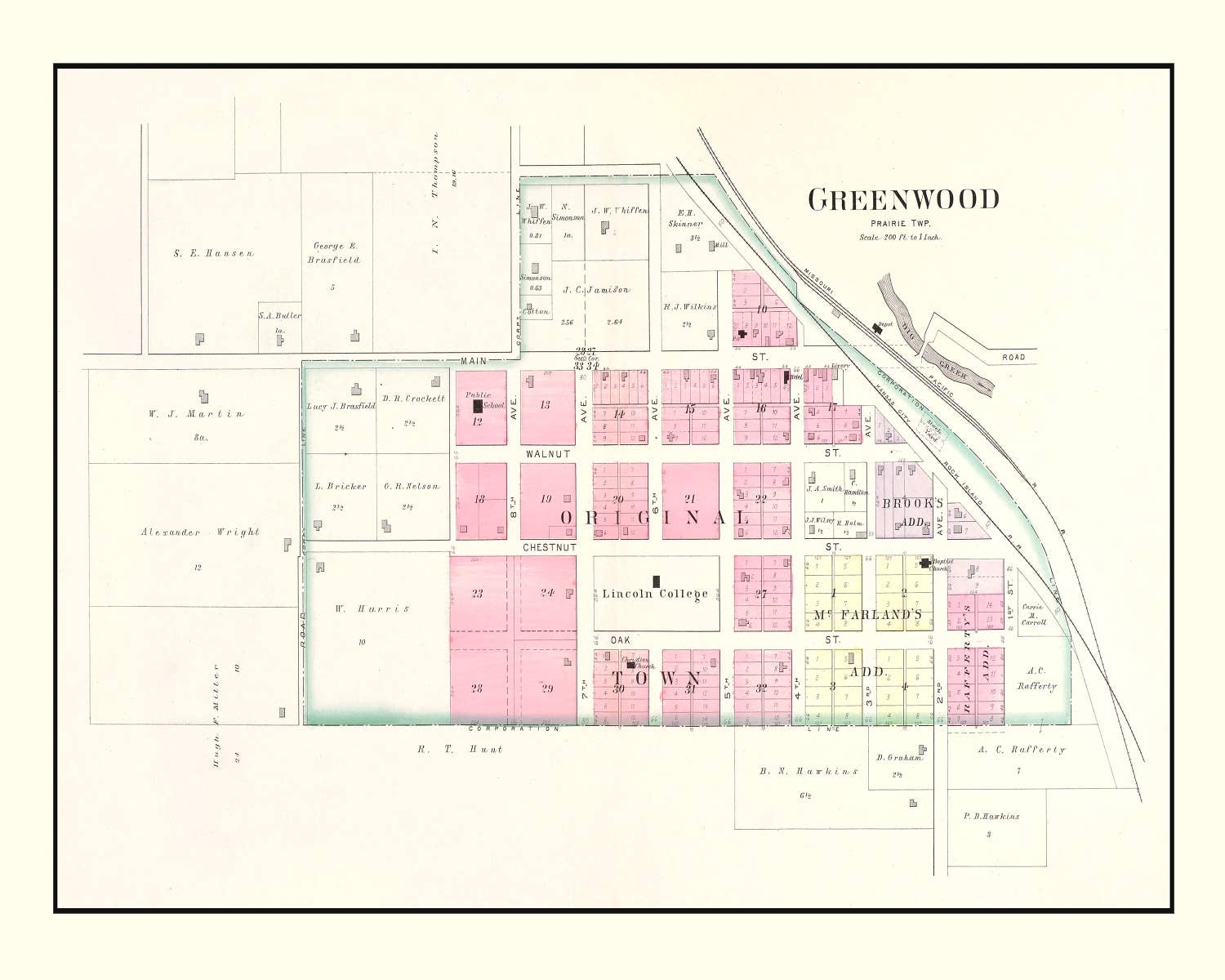 Ted's Vintage Art - Wholesale Map - Vintage Map of Greenwood, Missouri 19044