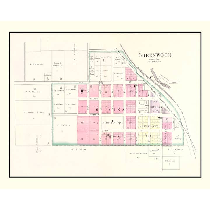 Ted's Vintage Art - Wholesale Map - Vintage Map of Greenwood, Missouri 19044