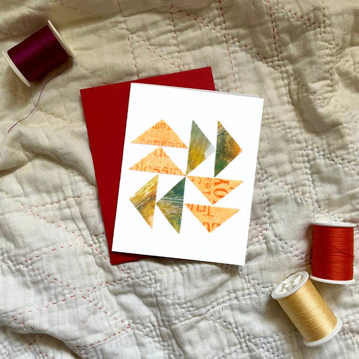 Tarjeta de felicitación Quilt Block (gansos voladores) para venta al por mayor de Cozy Arts