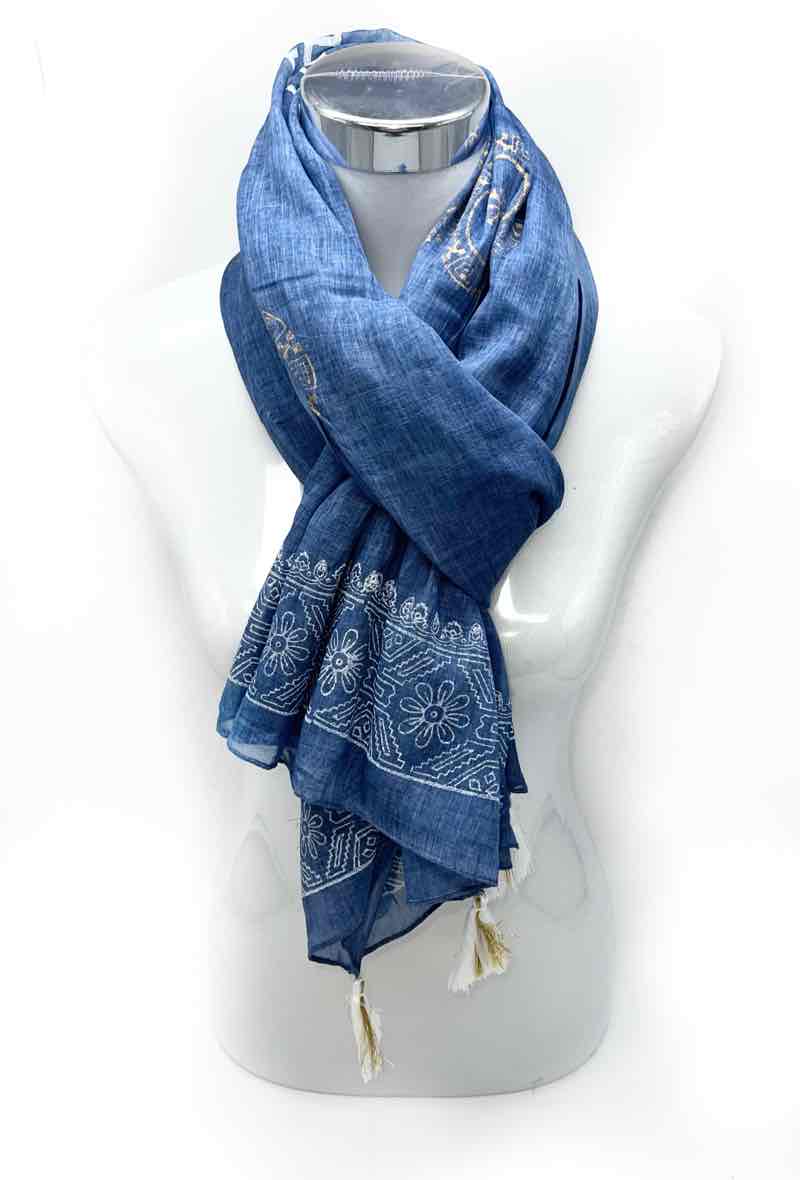 LINETA - Wholesale Scarf - Women's - C1 Indian cotton scarves3