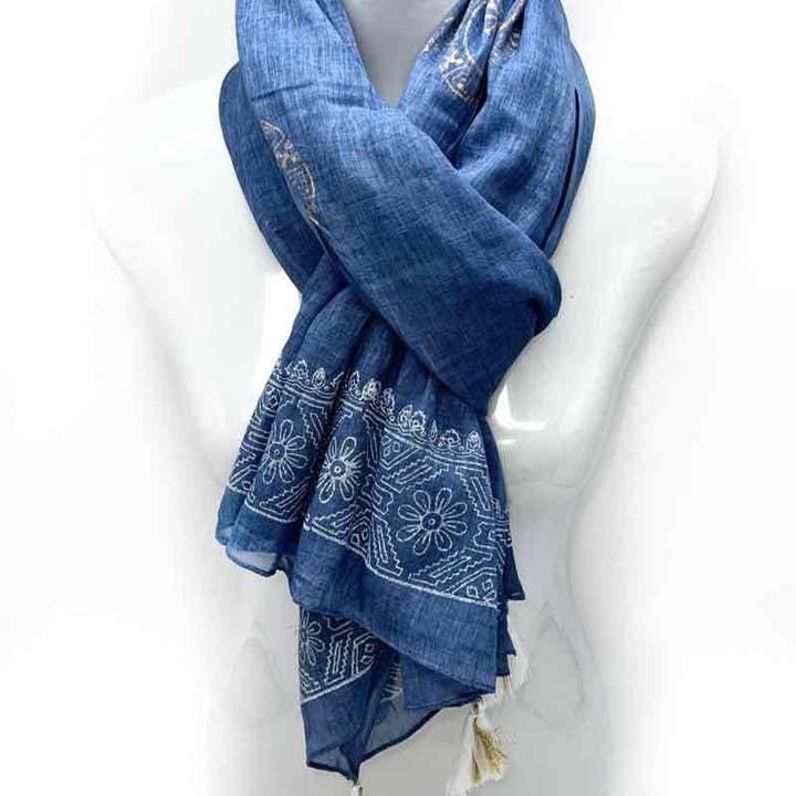 LINETA - Wholesale Scarf - Women's - C1 Indian cotton scarves3