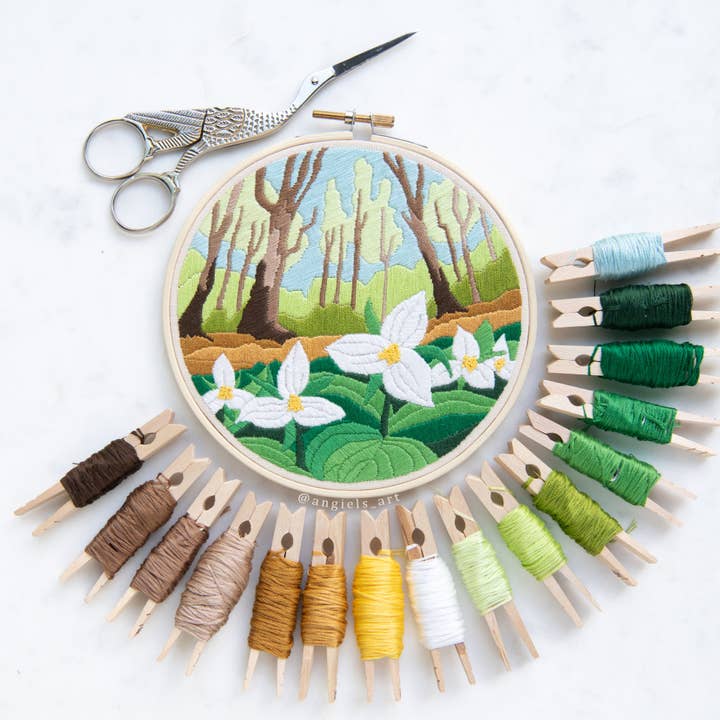 Angiels Art - Wholesale Craft Sewing Kit - Trillium DIY Embroidery Kit3