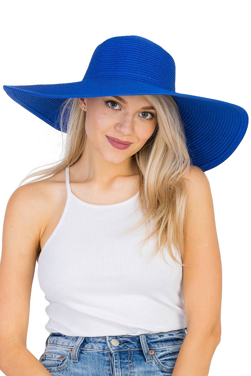 Cap Zone - Wholesale Straw Hat - Women's - Wire Brim Straw Beach Sun Hat48