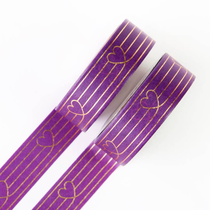 Violettes Herz zu Herz Washi Tape für den Großhandel von Willwa