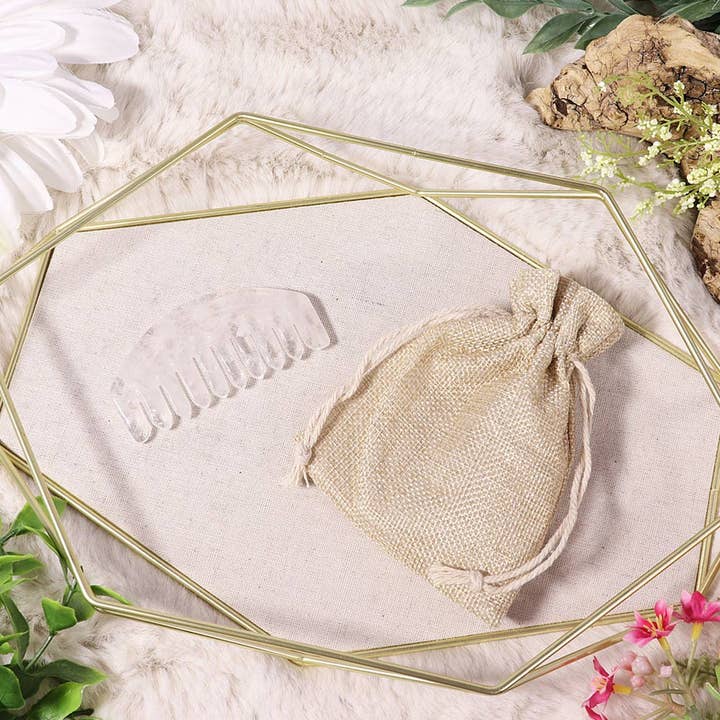Natures Artifacts Inc - Wholesale Hair Brush/Comb - Energy Comb Small - Clear Quartz | Crystal Combs2
