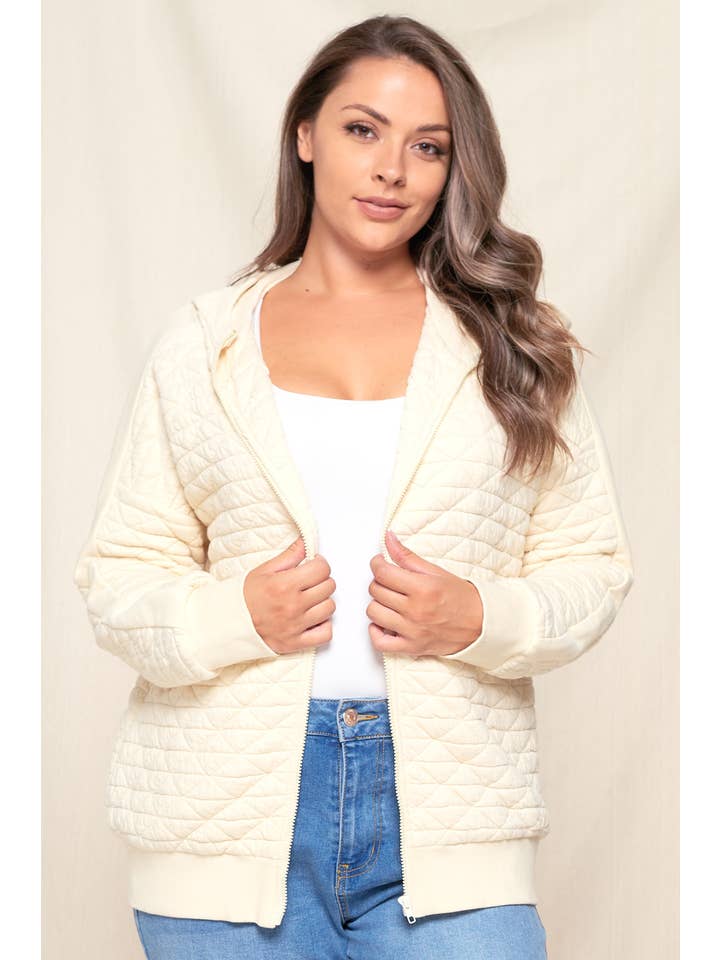 Doe and Rae - Wholesale Jacket - Women's - ZIP UP QUILTED JACKET - 10443JPL