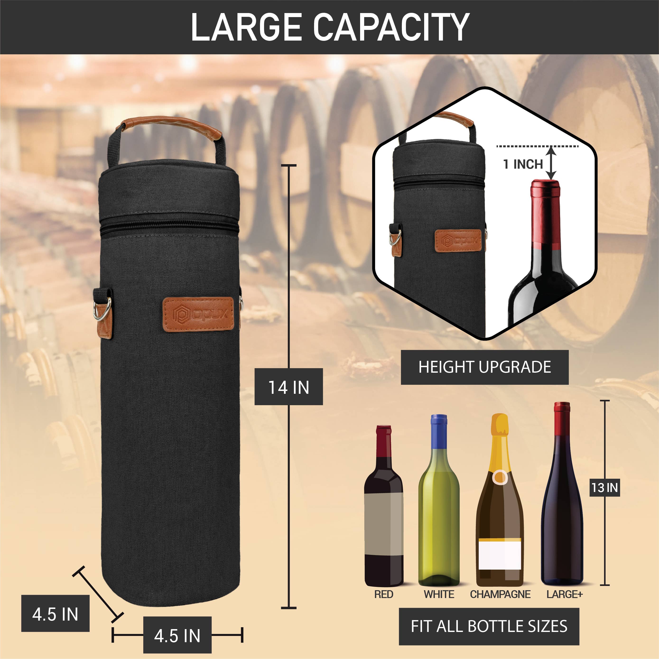 OPUX - Wholesale Wine Tote - 1 Bottle Wine Carrier Bag45