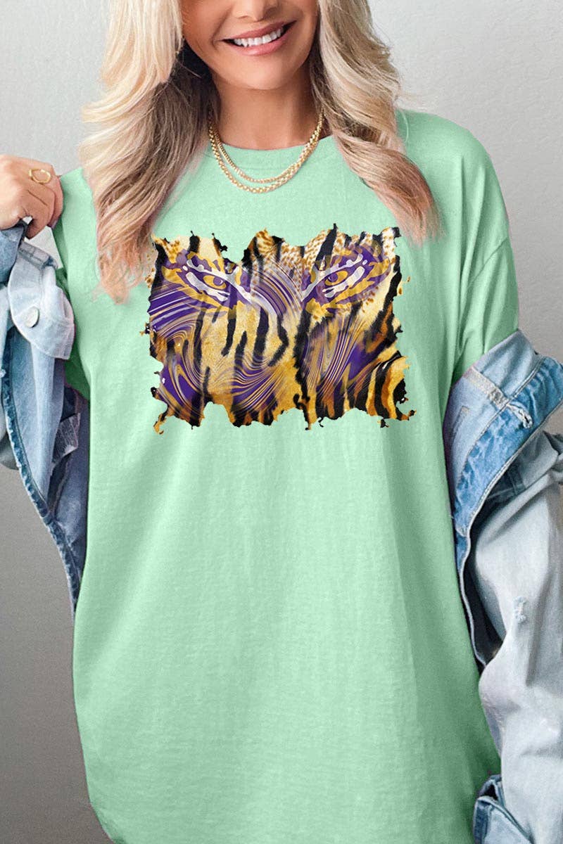 COLORBEAR - Wholesale T-Shirt (Graphic) - Women's - TIGER,LSU,FOOTBALL HEAVY COTTON UNISEX SHORT SLEEVE 5