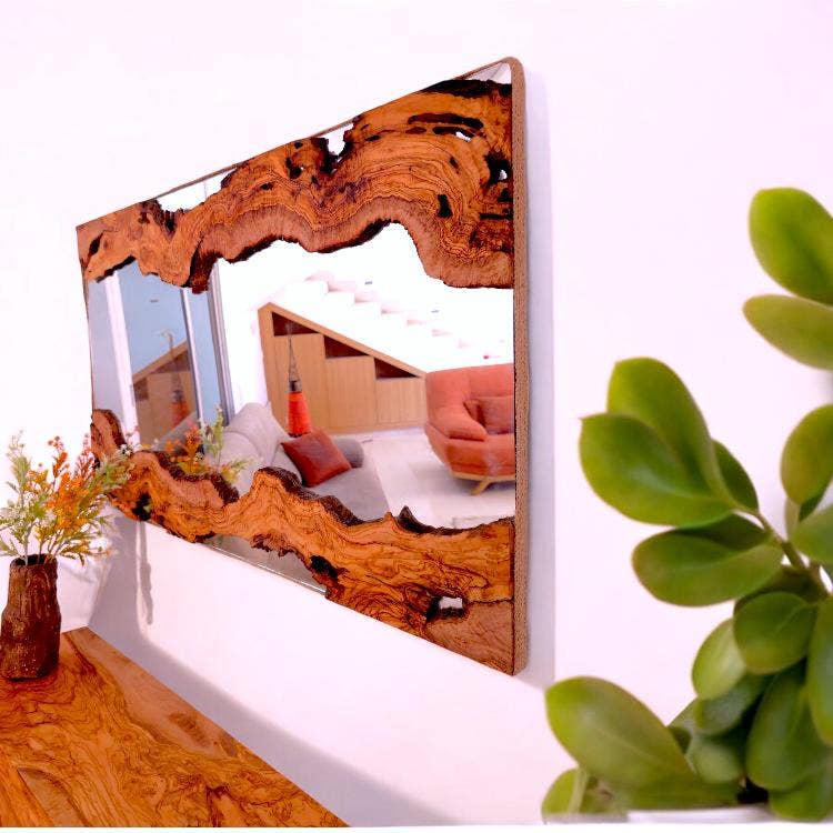 Oliveart – wholesale Wall mirror – Olive Wood Framed Wall Mirror1