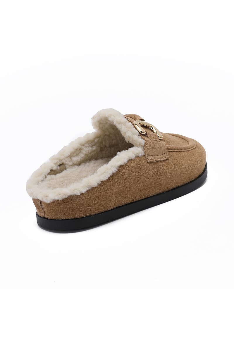 Joia Paris - Vente Chaussons – unisexe - Mules fourrées avec boucle métal H8-976C24