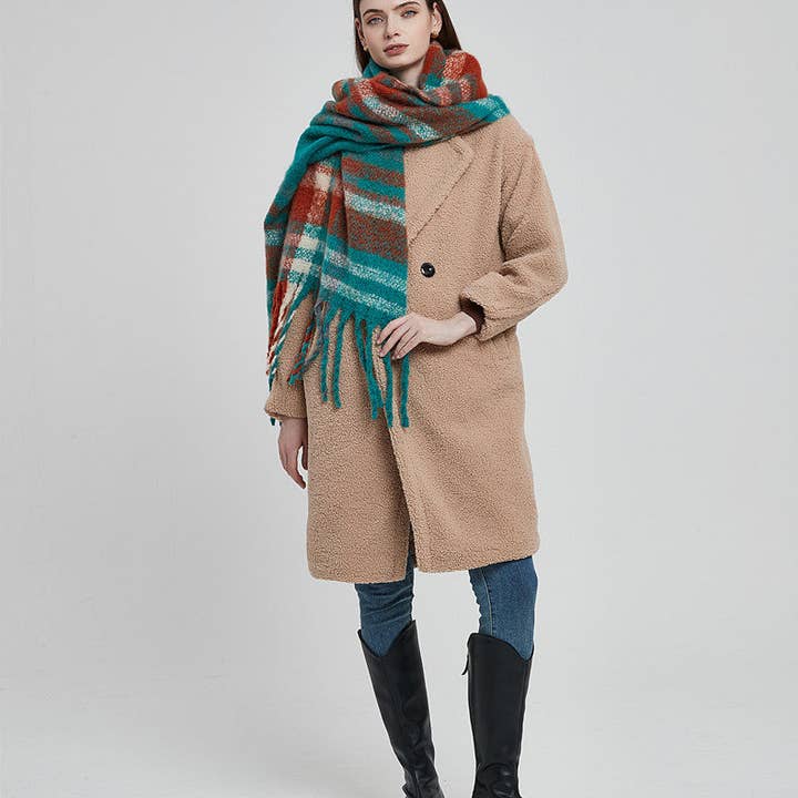 Dipped Shop - Wholesale Scarf - Women's - Tassel Plaid Vintage Scarves DPKS121815