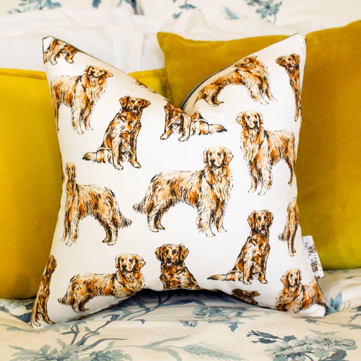 Cojín Golden Retriever para venta al por mayor de Gemma Keith Designs