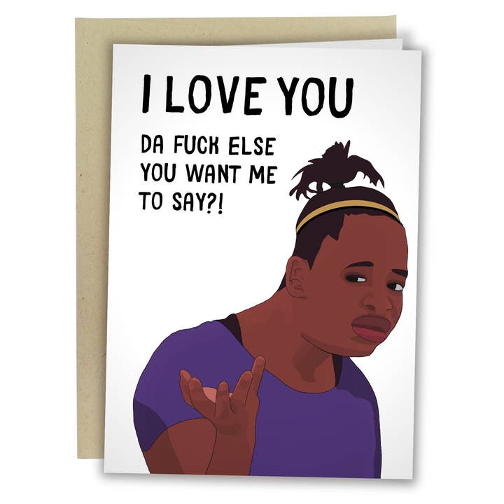 I Love You Da Fuck - Funny Love Greeting Card for wholesale by Sleazy Greetings