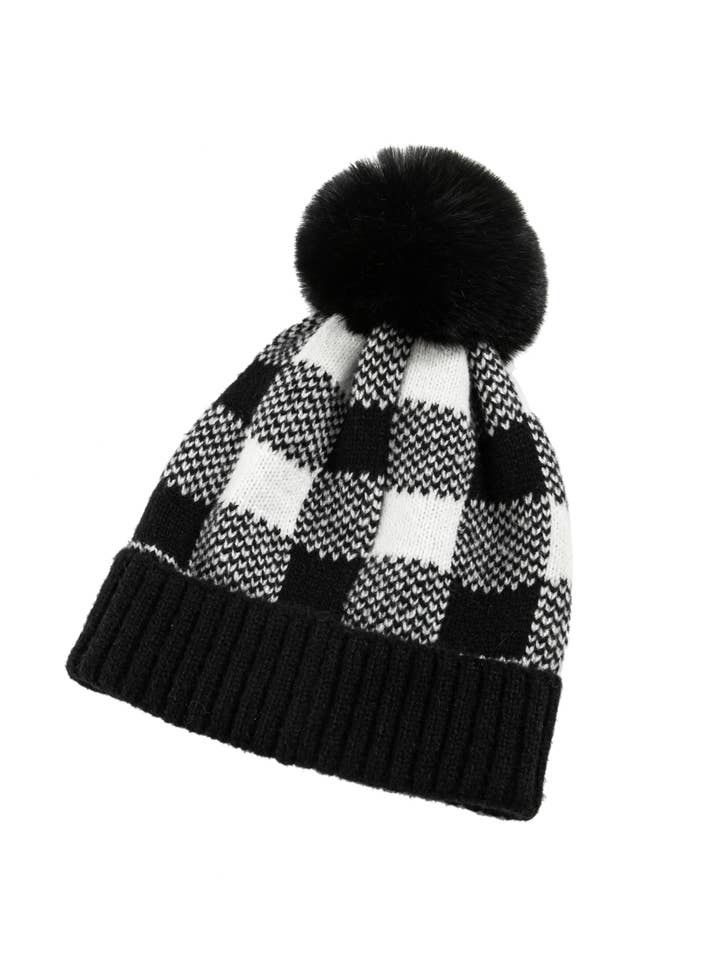 Berretto invernale a quadri (WBN-23) per la vendita all'ingrosso da parte di Imagine Imports