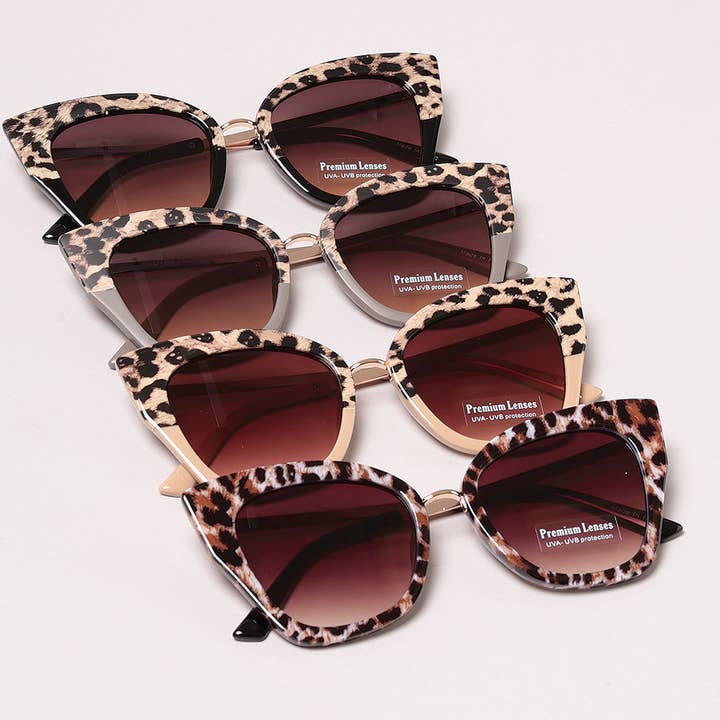 ASSORTED Leopard Print CatEye Sunglasses for wholesale on Faire